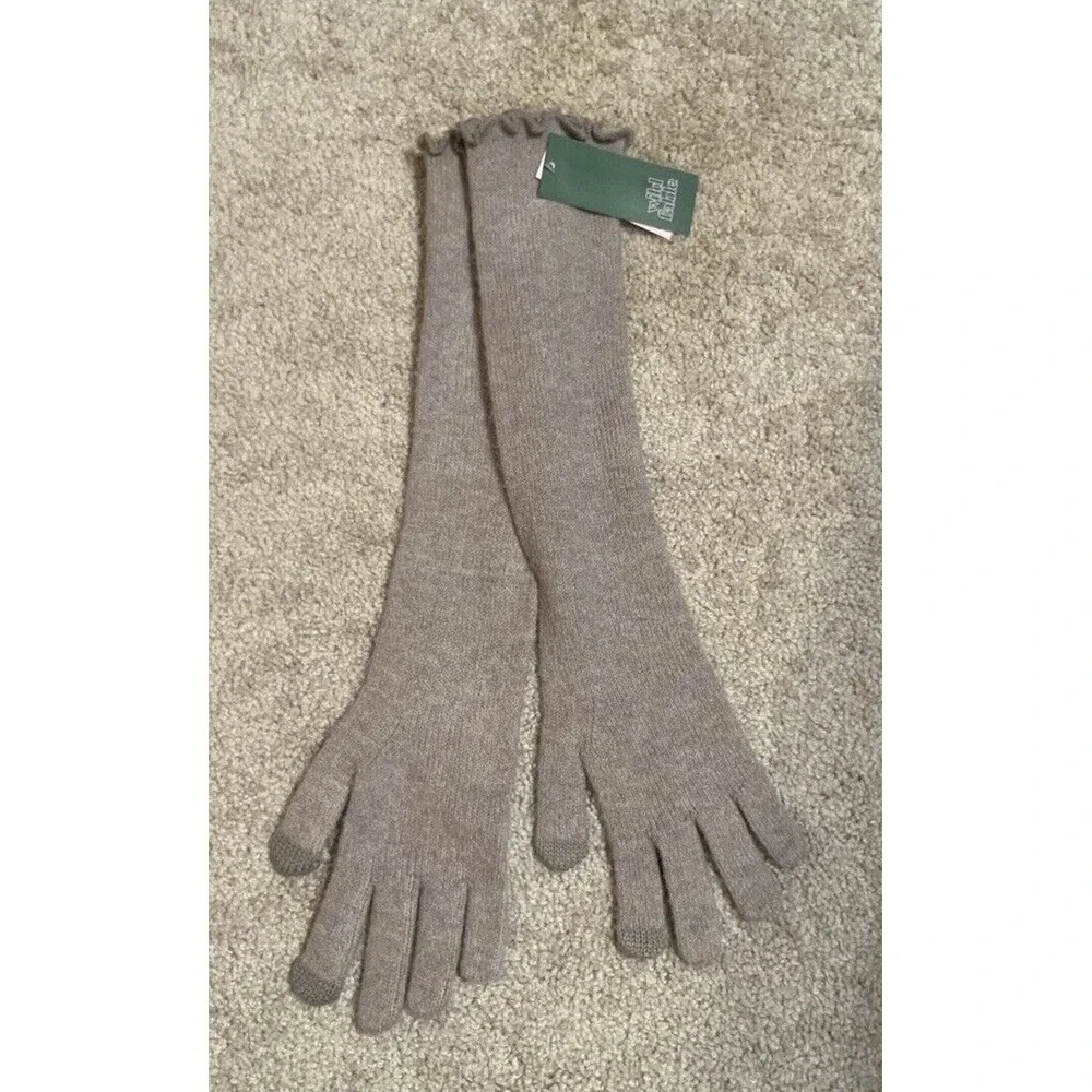 Wild Fable Womens Gray Elbow Length Knit‎ Touchscreen Gloves OS